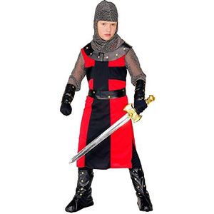 Widmann - Kinderkostuum zwarte ridder, middeleeuws kostuum, kruisridder, carnavalskostuum, carnaval, 116