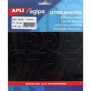 Agipa 122051 cijfers zelfklevend 75 mm 138 stuks zwart