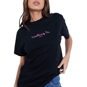 Sleepdown Womens Love Island kraken op casual oversized T-shirt officieel gelicentieerde tv-show, Zwart, S