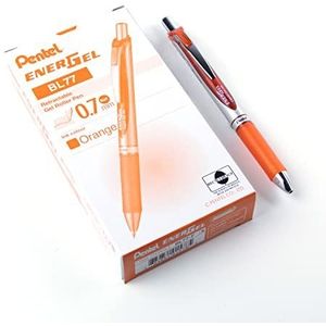 Pentel EnerGel XM BL77 - Intrekbare Liquid Gel Ink Pen - 0,7 mm - 54% gerecycled - Oranje - Doos van 12