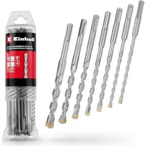 Originele Einhell SDS-Plus borenset, 7-delig, 160 mm (40Cr-staal, viersnedig hardmetalen plaat, middenboor, renovatiewerkzaamheden of betonbevestiging)