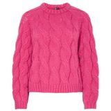 PIECES Pcjia Ls O-Neck Knit Bc, Beetroot Purple., M