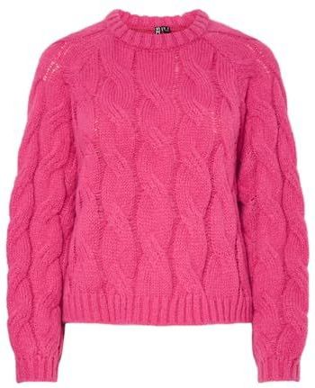 PIECES Pcjia Ls O-Neck Knit Bc, Beetroot Purple., M