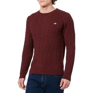 GANT Katoenen kabel C-hals, bordeaux, mix, M