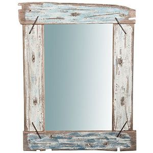 Vintage spiegel 86 x 65 x 3 cm | Wandspiegel van massief hout | Badkamerspiegel en slaapkamer | Vintage wandspiegel