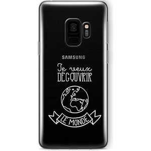 Zokko Beschermhoes voor Galaxy S9, motief Je Veux decover Le Monde - zacht, transparant, inkt wit