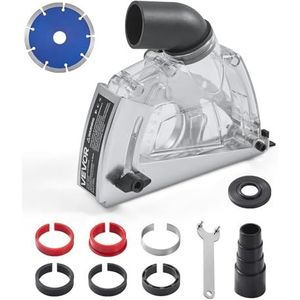 VEVOR - Transparante Stofkap - 100-125 mm - Voor Haakse Slijper - Inclusief 6 Spanschijven en 125 mm Diamantbeker
