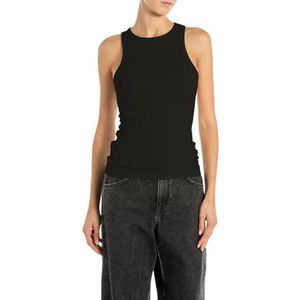 REPLAY Slim fit rib top voor dames, 098 Black, XL