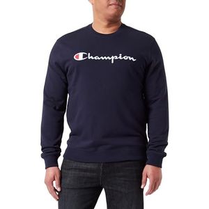 Champion Legacy Icons-Heavy Spring Terry Crewneck Sweatshirt voor heren, Navy Blauw, S