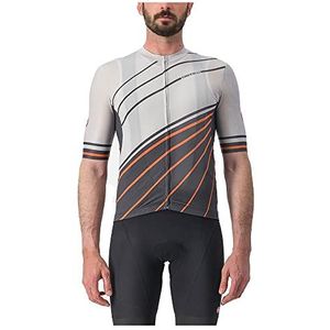 CASTELLI Speed Strada Jersey T-shirt voor heren, Moon Gray/Dark Gray Scarlet Ibis, M
