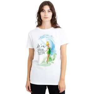 Disney Dames Fairies Wow Wervelende Pixie Dust met Tinker Bell Dames T-shirt, Wit, Wit, L
