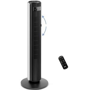 LEVOIT Stille zuilventilator, 25 dB, voor grote slaapkamer, afstandsbediening, 12 windsnelheden, 90 graden draaibaar, 60 graden omhoog en omlaag, met 7,5 m/s, 23 W, zuinig, zuilventilator