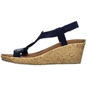 Skechers dames Beverlee - Date GlamWedge Sandaal, Marine, 8 US