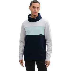 TOM TAILOR Sweatshirt voor heren, 15398 - Light Stone Grey Melange, XL