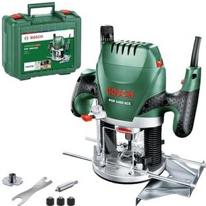 Bosch Home And Garden POF 1400 ACE Bovenfrees 1400 W (3x Spantang, Frees, Parallelaanslag, Zuigadapter, In Koffer), Groen