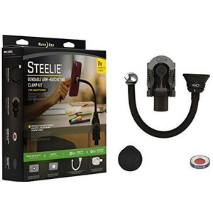 Nite Ize Originele Steelie Buigbare Arm + Ratcheting Klemset - Magnetische Smartphone Zwanenhals Klem Montagesysteem met 2x Holding Power en Restickable Magneet Adapter