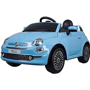 Tachan - Elektrisch voertuig Fiat 500 blauw voor kinderen, accu 6 V en met draadloze besturing r/c 2,4 g, lichten, claxon en ontsteking (711T00643 CPA Toy GroPU Trading S.L.)