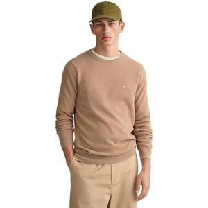 GANT Heren Cotton Pique C-Neck Pullover, khaki (dark khaki), 4XL