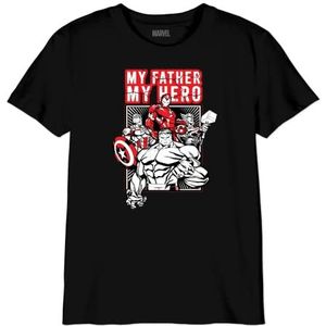 Marvel T-shirt voor jongens, Zwart, 8 Jaren