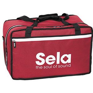 Sela SE 038 Cajon tas rood, hoogwaardige nylon tas voor cajons met rugzakfunctie en zijvak