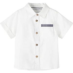 Bestseller A/S Jongens NMMHOMALLE SS Shirt hemd, Bright White, 98, wit (bright white), 98 cm