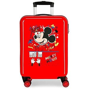 Disney Mickey Colour Mayhem Cabinetrolley, rood, 38 x 55 x 20 cm, hard plastic, zijdelings 34 l, 2 kg, 4 wielen, handbagage