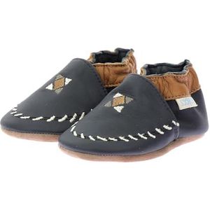 Robeez - Mixte Enfant - Chausson - Marine - Cuir Souple - Semelle Antidérapante