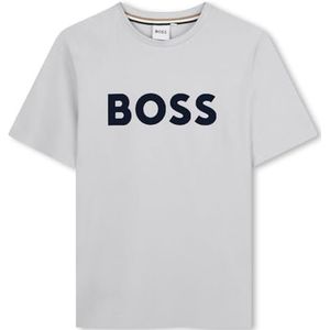 BOSS J52711 T-shirt voor jongens, Grijs, 4 Jaren