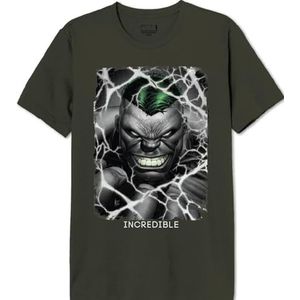 Marvel MEHULKCTS063 T-shirt, kaki, S heren, Khaki (stad), S
