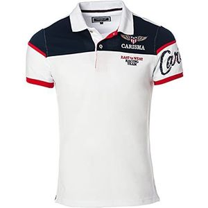 CARISMA Poloshirt met korte mouwen voor heren, 100% katoen, poloshirt met borduurwerk, modieus regular fit shirt voor kantoor en vrije tijd