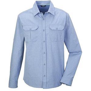 killtec heren Functioneel shirt/shirt met lange mouwen/outdoor shirt KOS 48 MN WVN SHRT, hell stahlblau, M, 42844-000