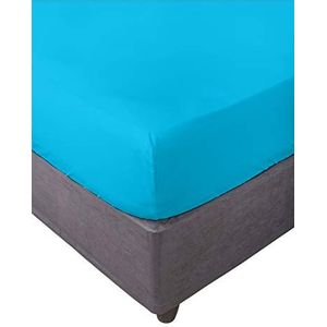 Miracle Home Hoeslaken, elastisch, zacht en comfortabel, 50% polyester, turquoise, Bed 105
