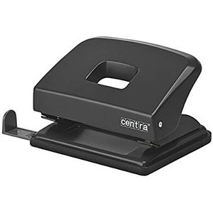 Centra HP20 perforator (kunststof, voor 20 vellen, met aanslagrail) zwart