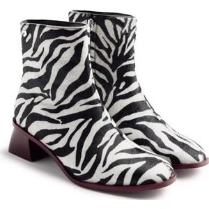 Gioseppo - Remer - Enkellaarsjes - Zebraprint - Leer - Hakhoogte 4.5 cm