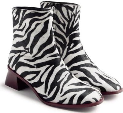 Gioseppo - Remer - Enkellaarsjes - Zebraprint - Leer - Hakhoogte 4.5 cm