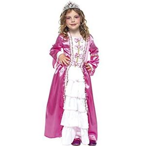 Rubies Pinky Prinsessenkostuum voor meisjes, fuchsia-jurk met roze en witte details en zilveren haarband, origineel, ideaal voor Halloween, Kerstmis, carnaval en verjaardag.