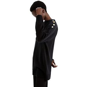 DeFacto Lange overhemden met lange mouwen tuniek overhemden (zwart, XS), zwart, XS