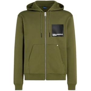 Karl Lagerfeld Jeans, Heren, Box Logo Hoodie, Regular Fit, Groente, XL