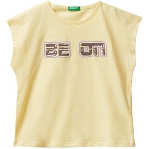 United Colors of Benetton T-shirt voor meisjes en meisjes, Geel, 160