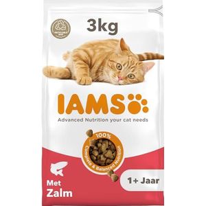 IAMS Kattenvoer droog met zalm - droogvoer voor katten van 1-6 jaar, 3 kg