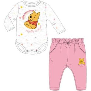 Disney 2-delige set van sweater + broek voor baby's (3 tot 23 maanden), Winnie zacht en warm: sweatshirt + joggingbroek, gemengd patroon, voor meisjes en jongens, model DIS BP 5112A849-S2-3M