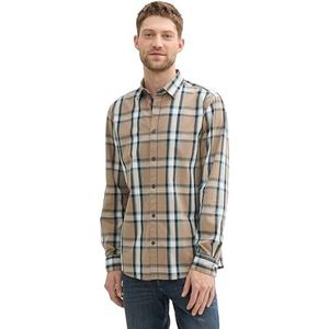TOM TAILOR heren overhemd, 35990 - Mountain Taupe Big Check, XL