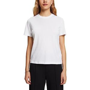 ESPRIT T-shirt met ronde hals, 100% katoen, wit, XL
