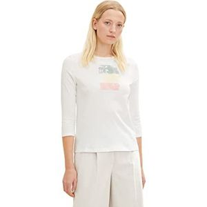 TOM TAILOR Dames T-shirt 1035766, 10315 - Whisper White, XL