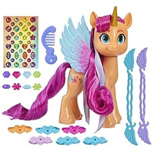 My Little Pony: Make Your Mark-speelgoed met haarlinten Sunny Starscout - Pony van 15 cm met kapselaccessoires voor kinderen