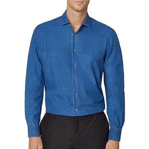 Hackett London Lichtblauw denim overhemd voor heren, Blauw (blauw), XL