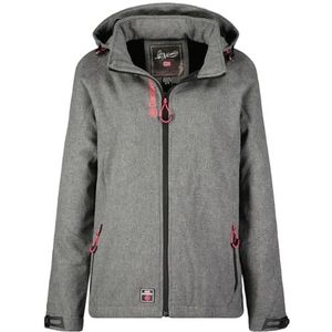 Geographical Norway Tereze Lady Softshelljas met capuchon voor dames, waterdicht, outdoor, winddicht, duurzaam, activiteiten, outdoor, wandelen, skiën, herfst, winter, lente (lichtgrijs, XL),