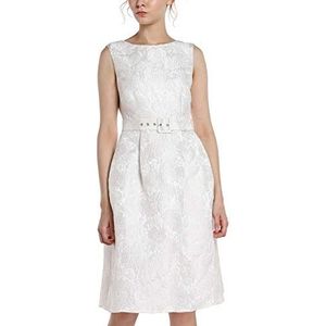 APART elegante damesjurk, jacquard jurk, bloemenpatroon, bordeaux-multicolor, crème, 36