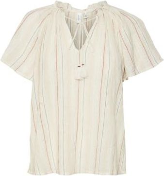 VERO MODA - Vmkaya S/S V-Neck WVN Btq Top - Veelkleurig - Dames