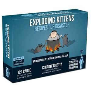 Asmodee - Exploding Kittens: Recipes for Disaster, bordspel, Partyspel, 2-5 spelers, 7+ jaar, Italiaanse editie